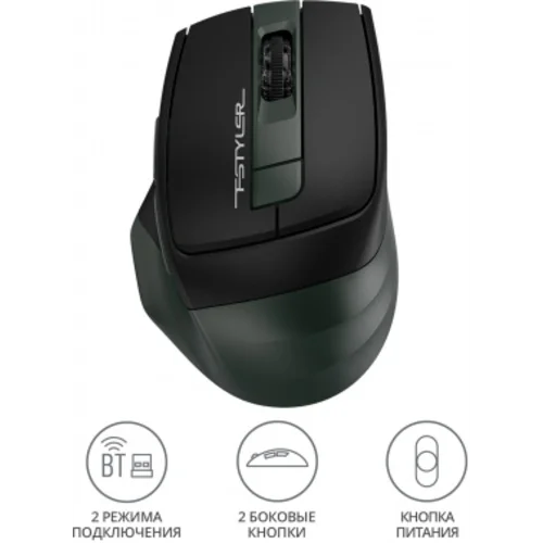 Мышь A4Tech Fstyler FB35 зеленый/черный оптическая (2000dpi) беспроводная BT/Radio USB для ноутбука (6but)